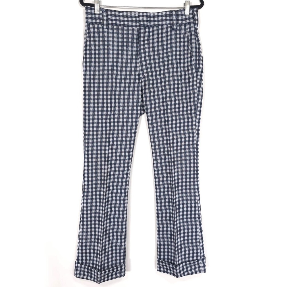 DONEGAL Vintage Pants 30x30 DOUBLE KNIT Plaid Check Flare 60s 70s No Size Tag‎